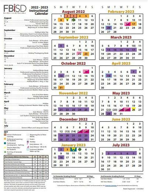 fbisd calendar|fbisd 2023 to 2024 calendar.